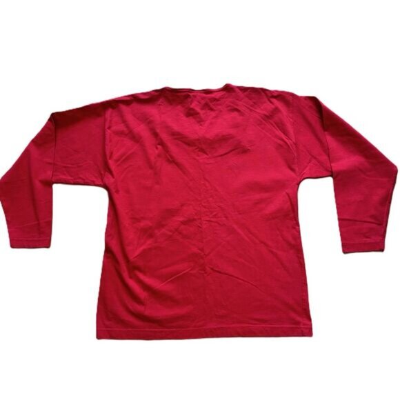 Vintage Christmas Jingle Bells Top Size M Long Sleeve Red Gold Holiday - Picture 5 of 5